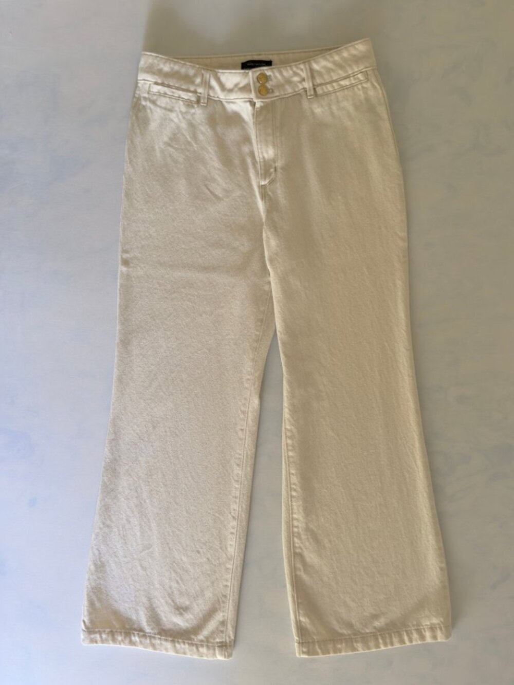 Ann Taylor Wide Leg Cream Pants